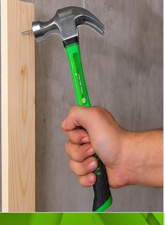 WULF 500g (16oz) Claw Hammer | Heavy Duty Steel Head with Fiberglass Handle | 2-in-1 Flat & Claw Hammer for Nail Removal & Striking | Carpenter Tools for Woodwork, DIY, Home & Professional - Image 2